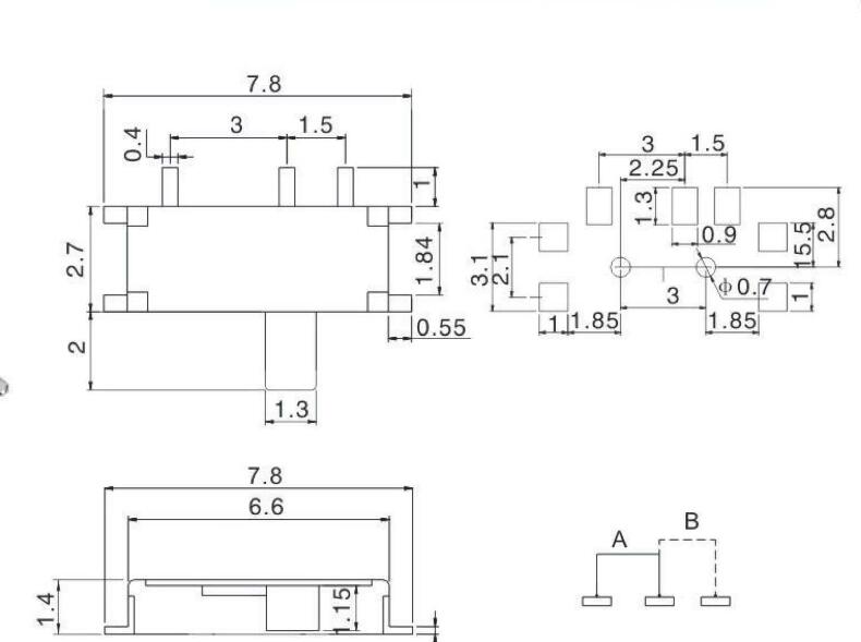 MSK-01D(無定位）撥動開關(guān)