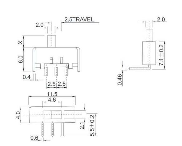 SS-12G21(1p1t)撥動(dòng)開關(guān)