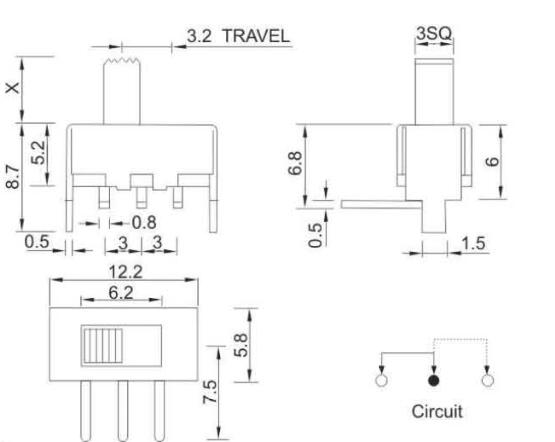 SS-12F39(1p1t)撥動開關(guān)