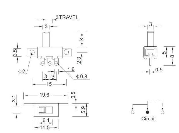 SS-12F55(1p1t)撥動開關(guān)