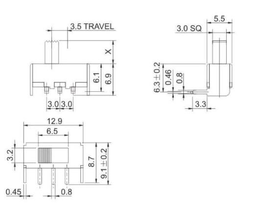 SS-12F23(1p2t)撥動開關(guān)