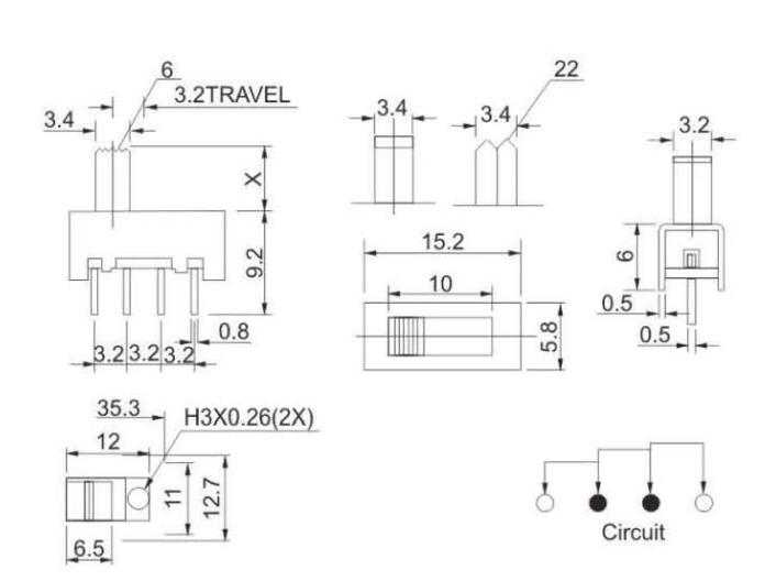 SS-13D11(1P3T)撥動開關