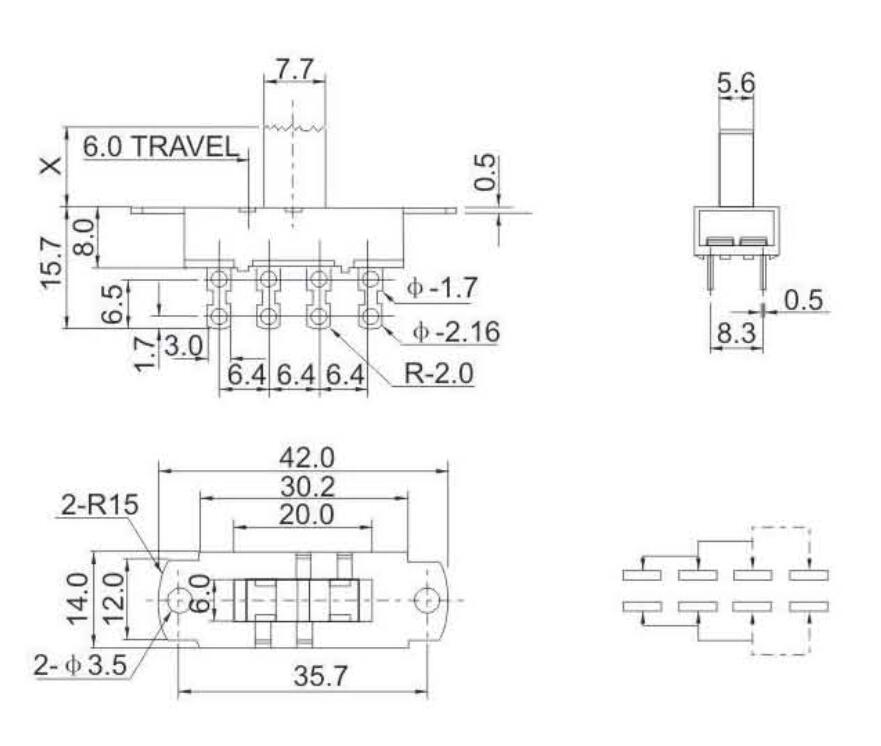 ACS-23L05(2P3T)撥動(dòng)開關(guān)