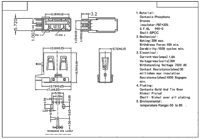 USB2.0插座