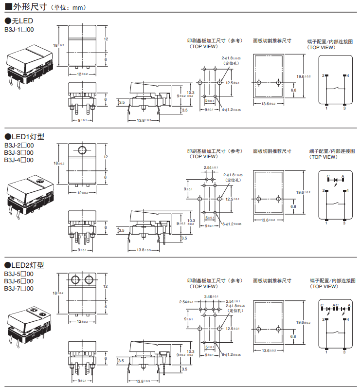 B3J系列歐姆龍輕觸式開(kāi)關(guān)